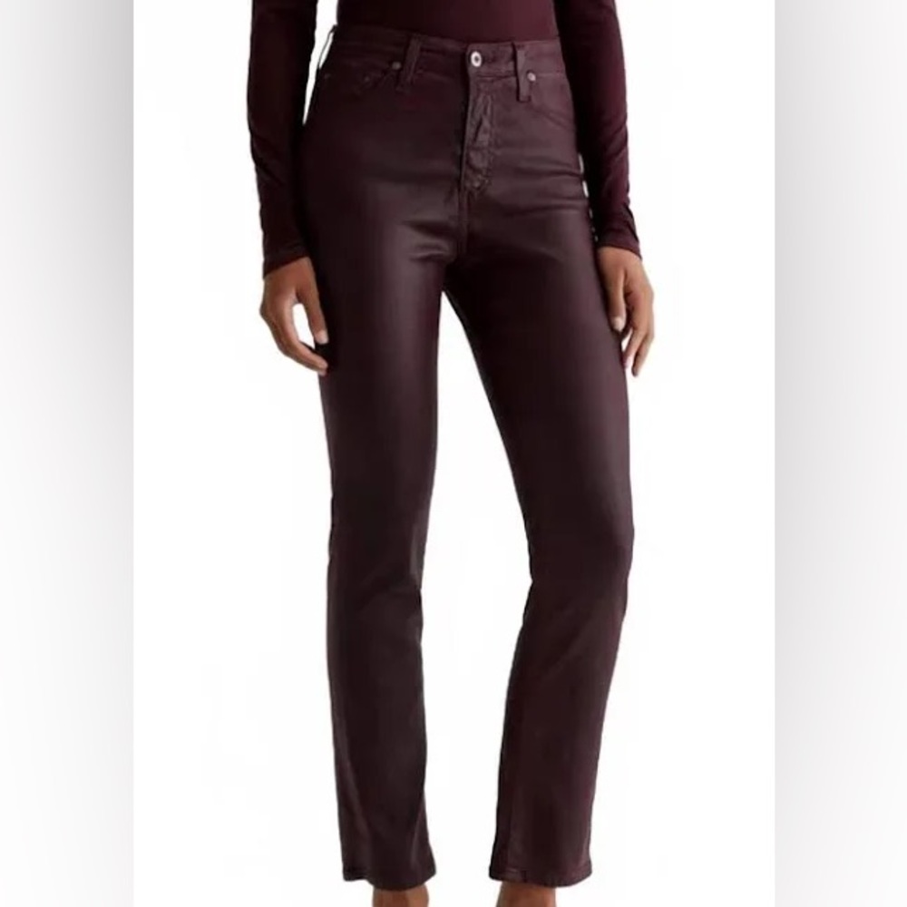 NEW AR Jeans coated purple color straight leg high rise crop size 27